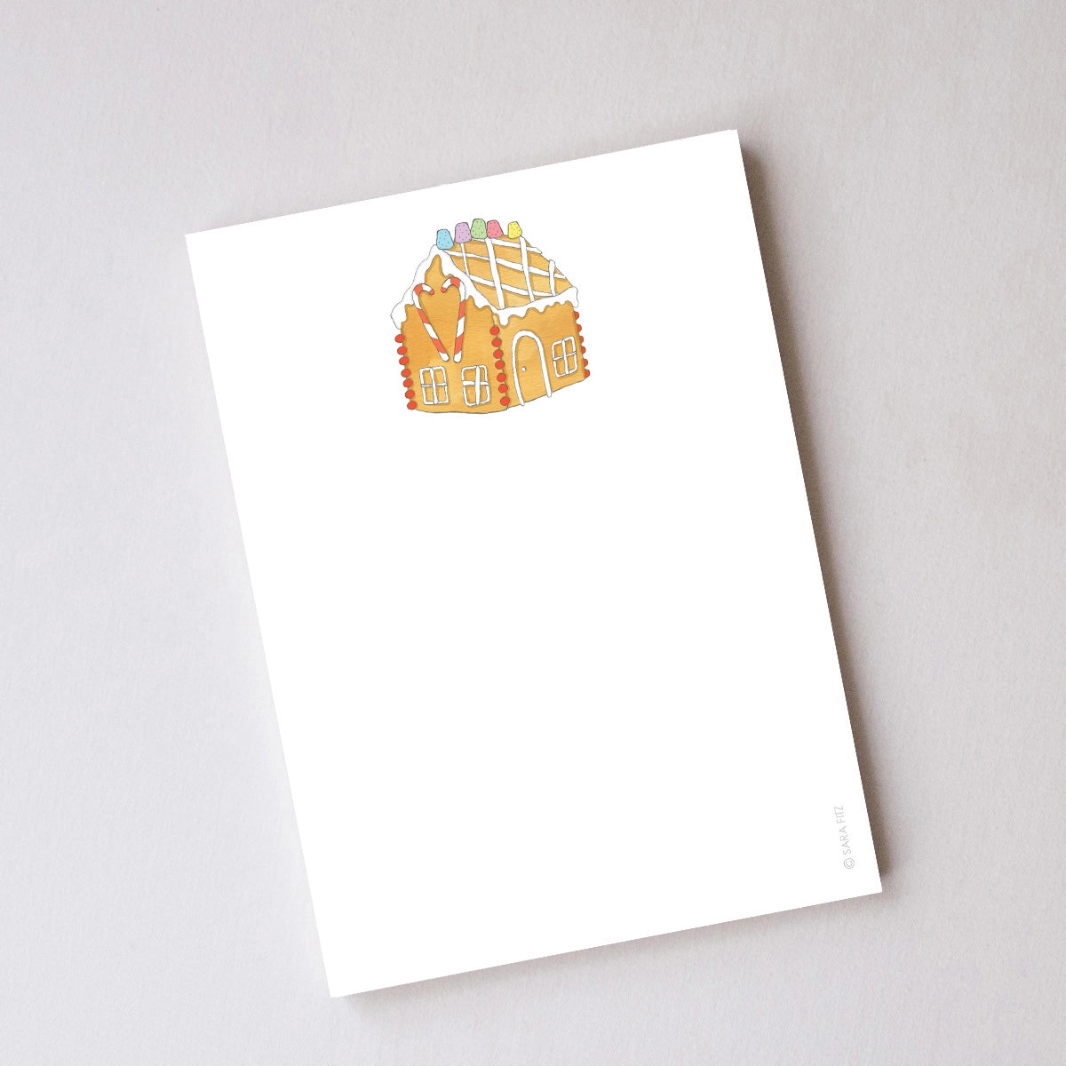 Gingerbread Cottage Notepad - Sara Fitz