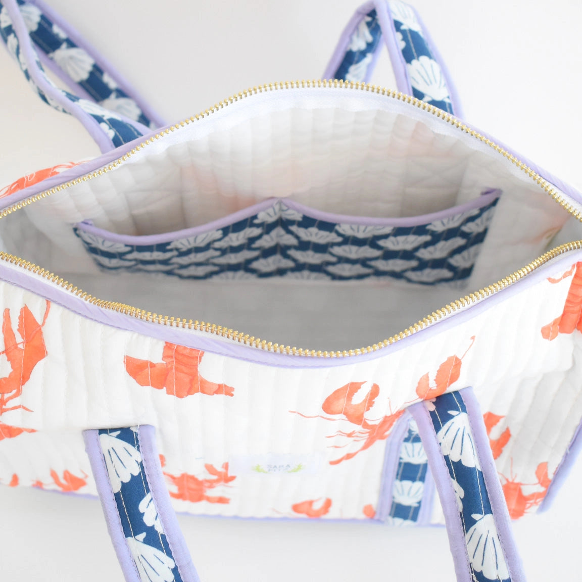 Lobster and Shells Cotton Purse - Sara Fitz