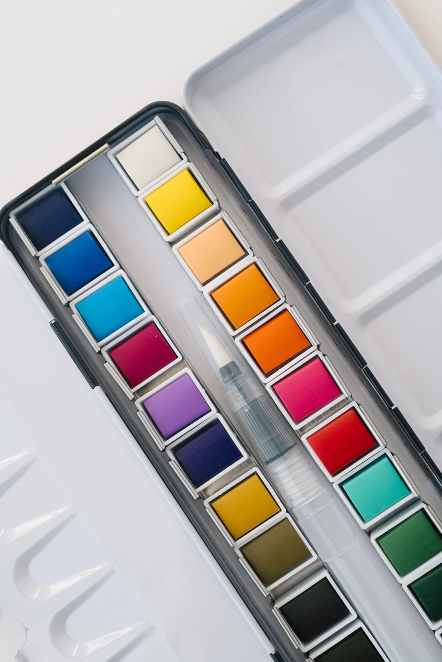 24 Color Watercolor Paint Palette - Bailey Rae Studio