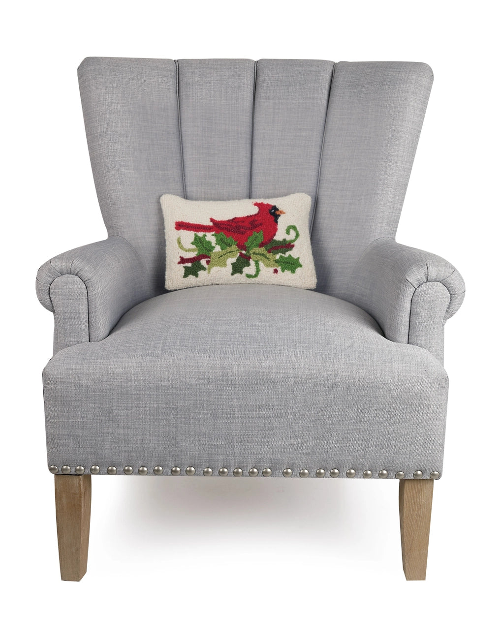 Cardinal Holly Hook Pillow - Peking Handicraft