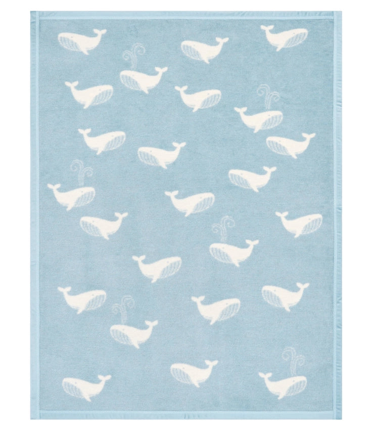 Big Blue Whale Mini Baby Blanket - Chappy Wrap