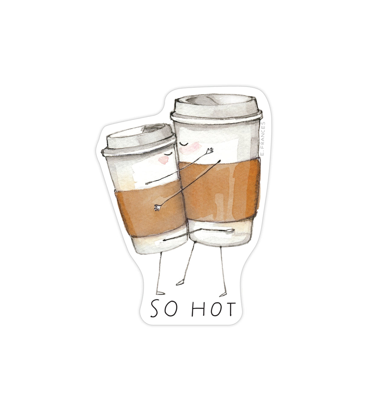 So Hot Kissing Coffees Sticker - E. Frances Paper