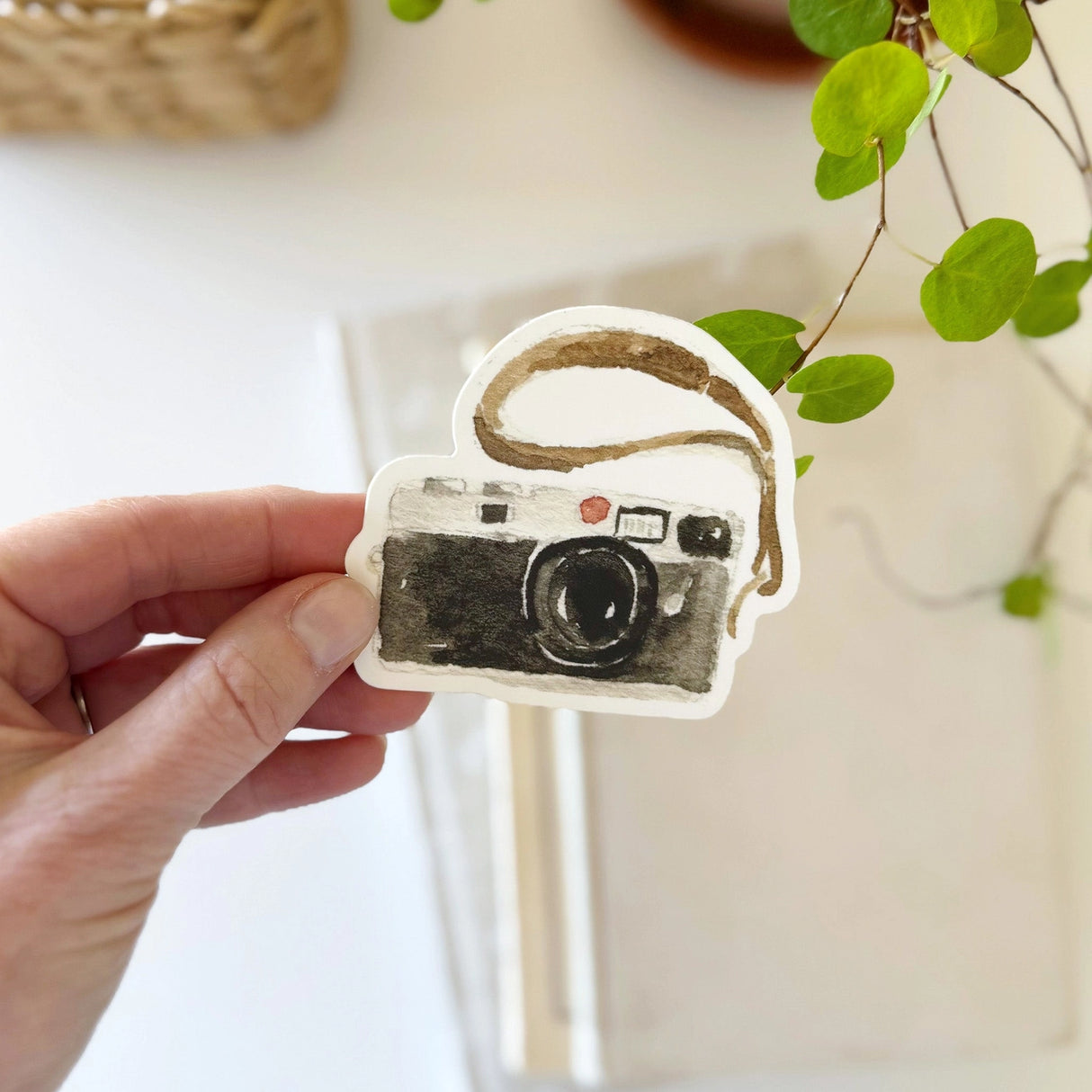 Watercolor Camera Sticker - emily lex studio