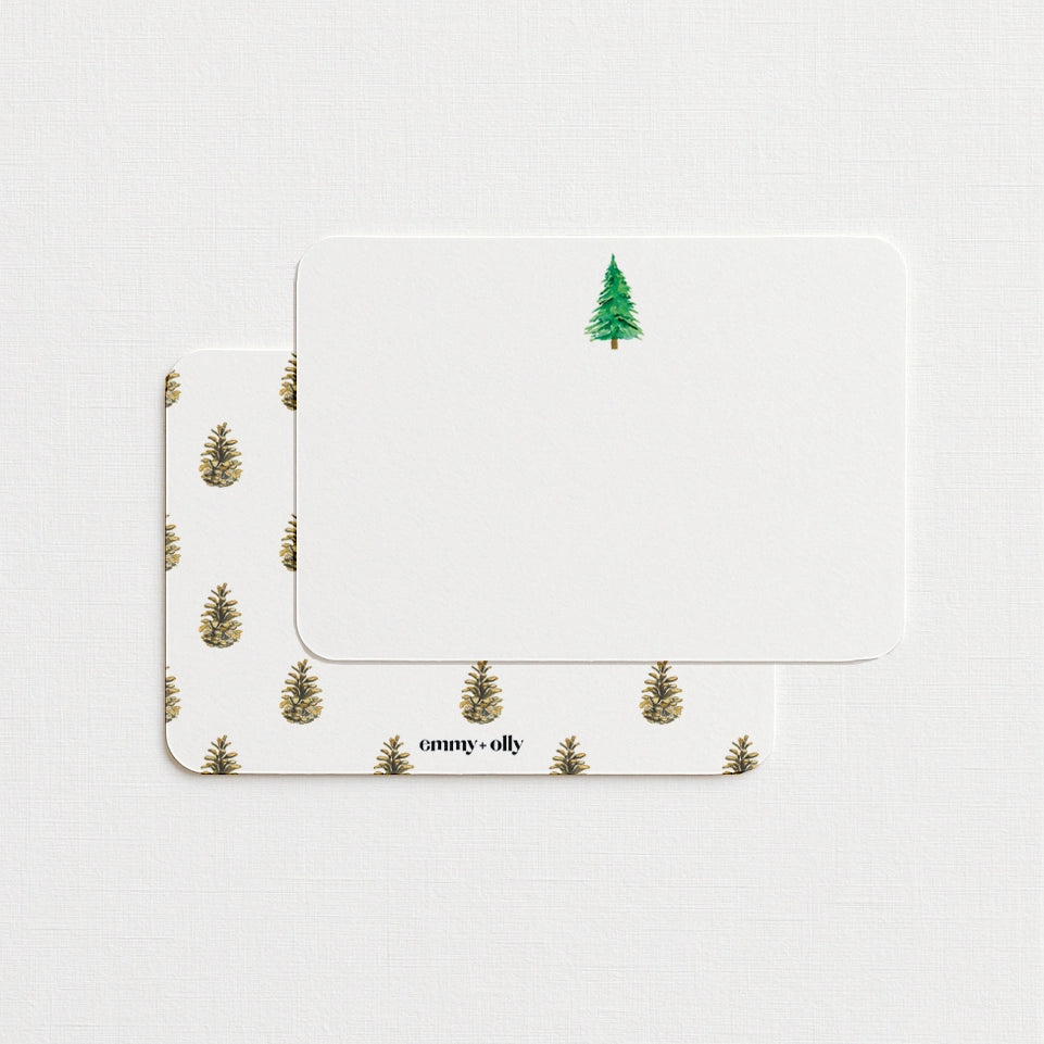 Maine Pine Tree Flat Notecard Box (Set of 10) - Emmy + Olly