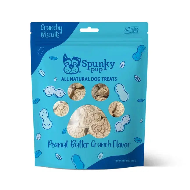 All Natural Peanut Butter Crunch Dog Treats - Spunky Pup | Made in the USA - The Woods Maine