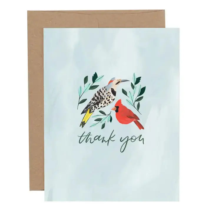 Birds Thank You Card - One Canoe Two Paper Co. - The Woods Maine
