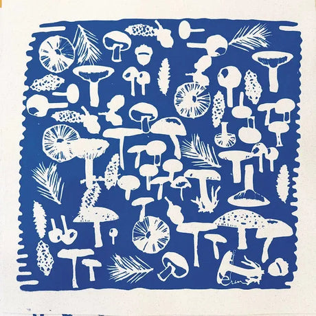 Blue Mushrooms Classic Christmas Stocking - Erin Flett - The Woods Maine