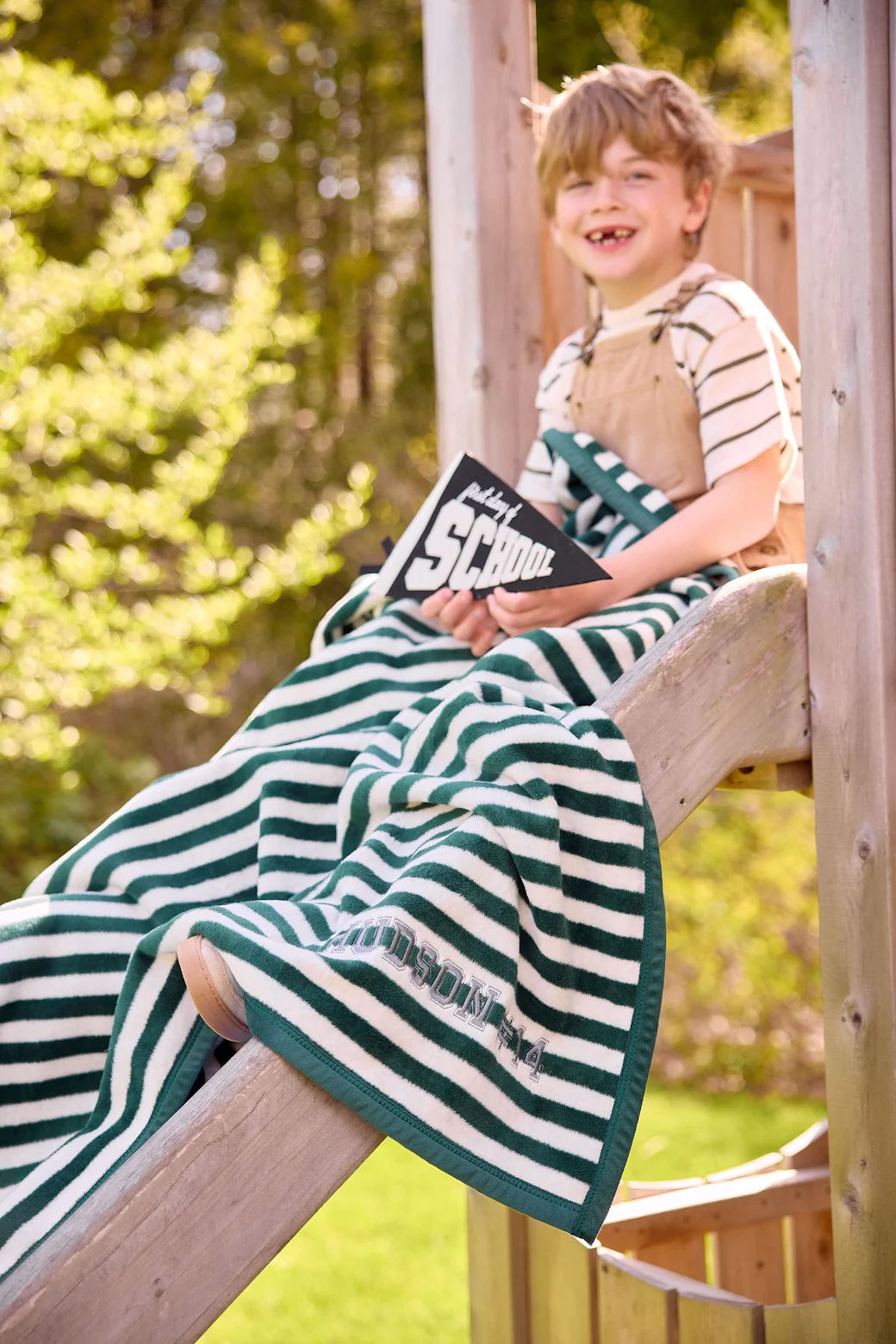 Sideline Stripe Evergreen Midi Blanket - ChappyWrap - The Woods Maine