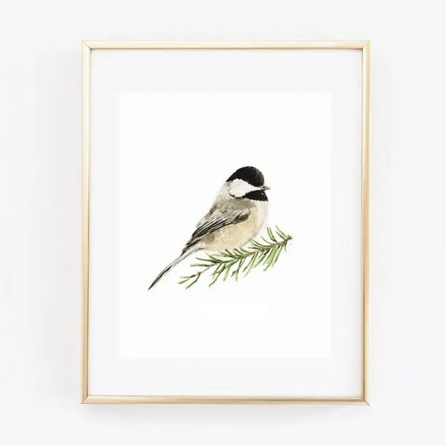 Chickadee 8x10 Art Print - emily lex studio - The Woods Maine