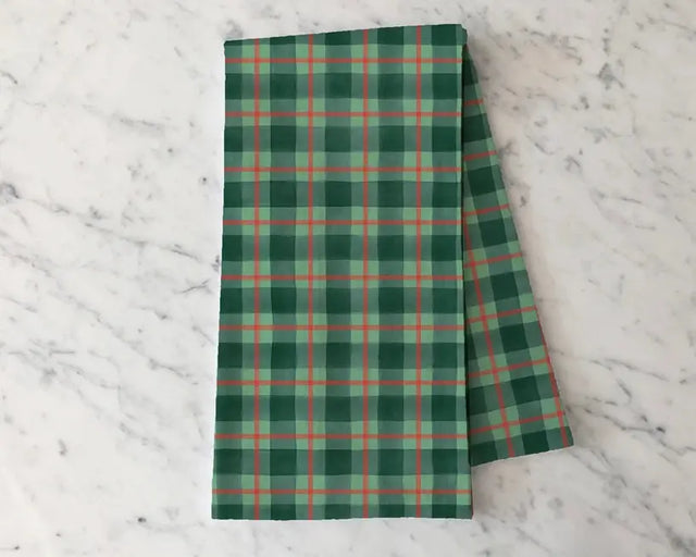 Evergreen Plaid Kitchen Towel - KelseyMDesigns - The Woods Maine