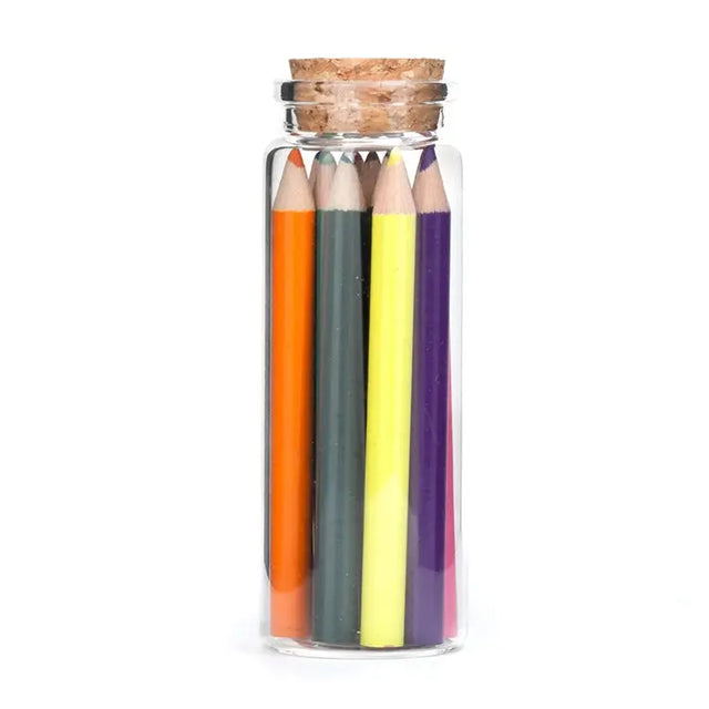 Glass Jar of 12 Colored Pencils - Kikkerland Kikkerland