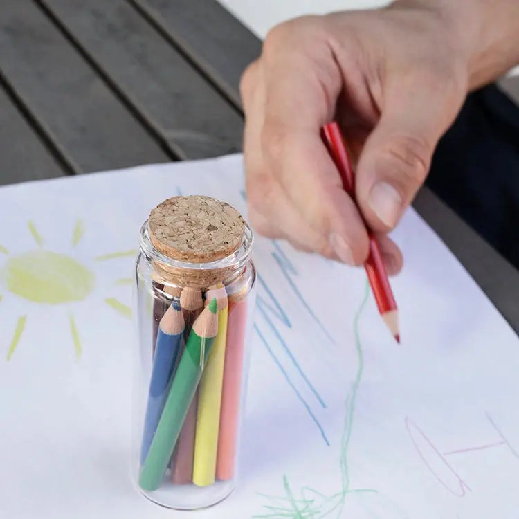Glass Jar of 12 Colored Pencils - Kikkerland Kikkerland