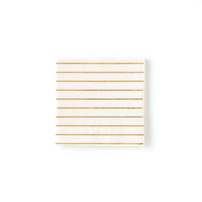 Gold Striped Paper Napkins - My Mind’s Eye - The Woods Maine