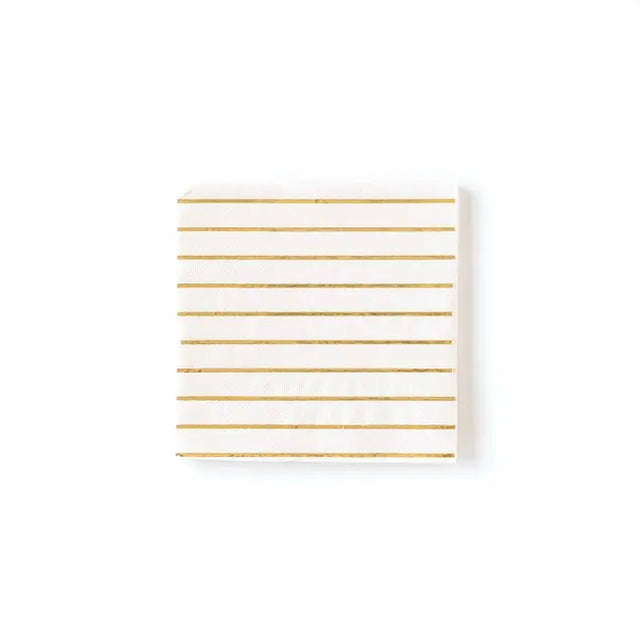 Gold Striped Paper Napkins - My Mind’s Eye - The Woods Maine