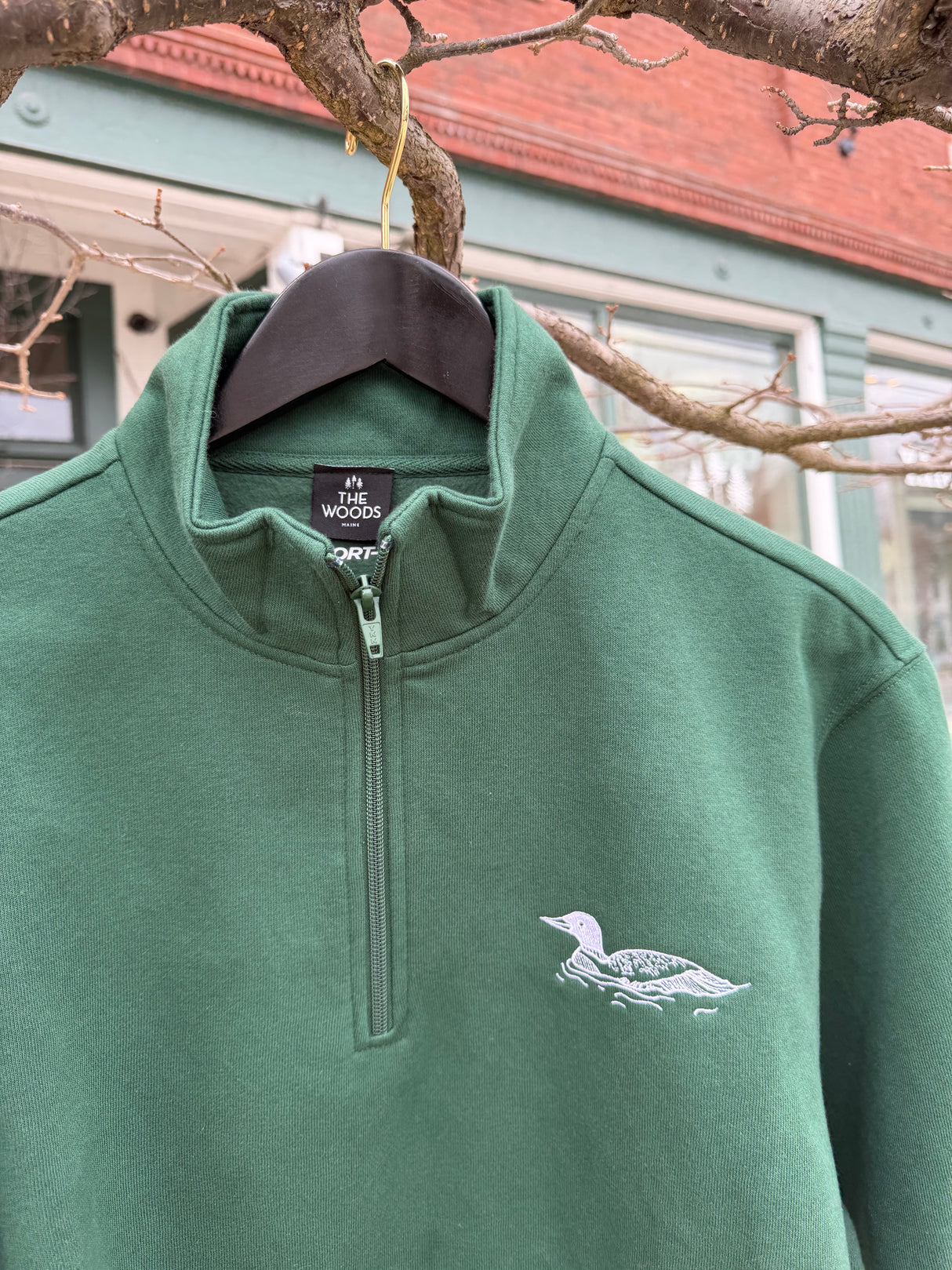 PRE-ORDER NOW: The Woods Maine® Loon Embroidered Adult Quarter Zip