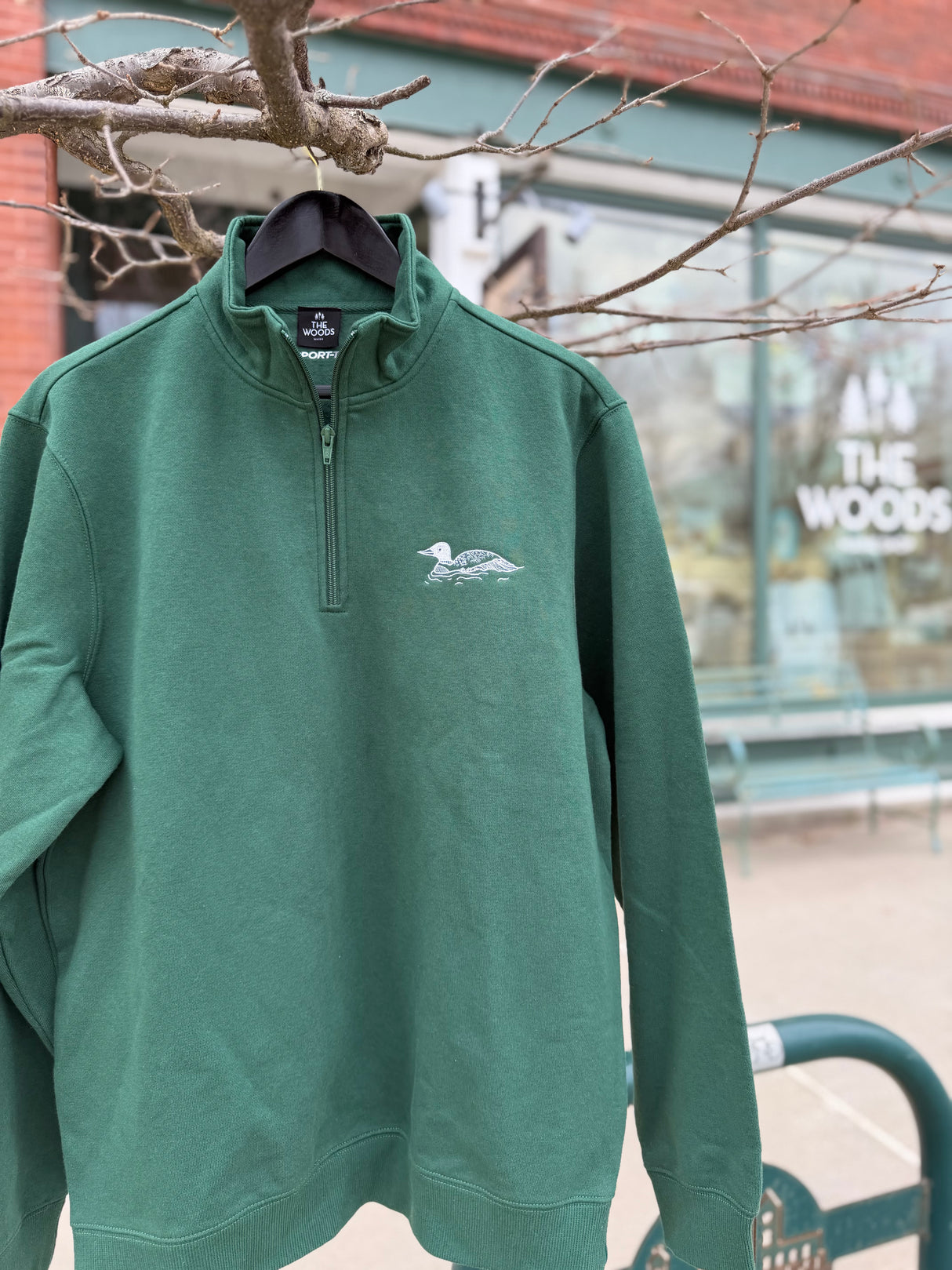 PRE-ORDER NOW: The Woods Maine® Loon Embroidered Adult Quarter Zip