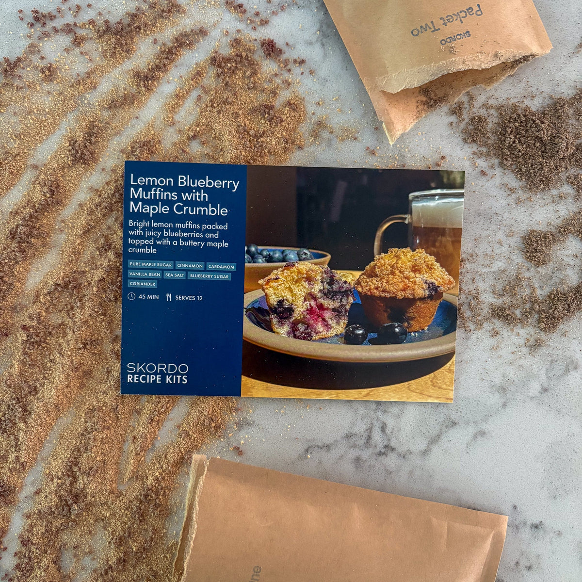 Lemon Blueberry Muffins with Maple Crumble Recipe Kit - SKORDO