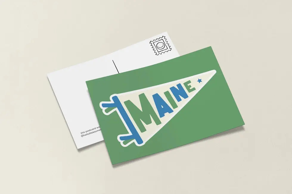 Maine Pennant Flag Postcard - Little Something Co. - The Woods Maine