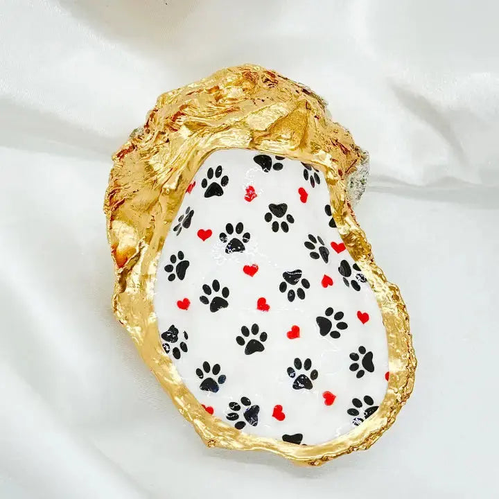Paws and Hearts Oyster Trinket Dish - Alison Brooke Designs | Handmade in Maine - The Woods Maine