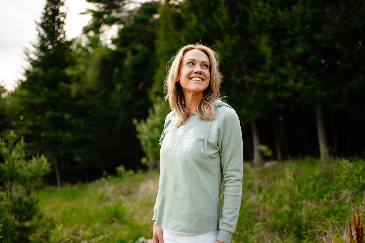 PRE-ORDER NOW: Three Pines® Lightweight Womens Hooded Sweatshirt by The Woods Maine®