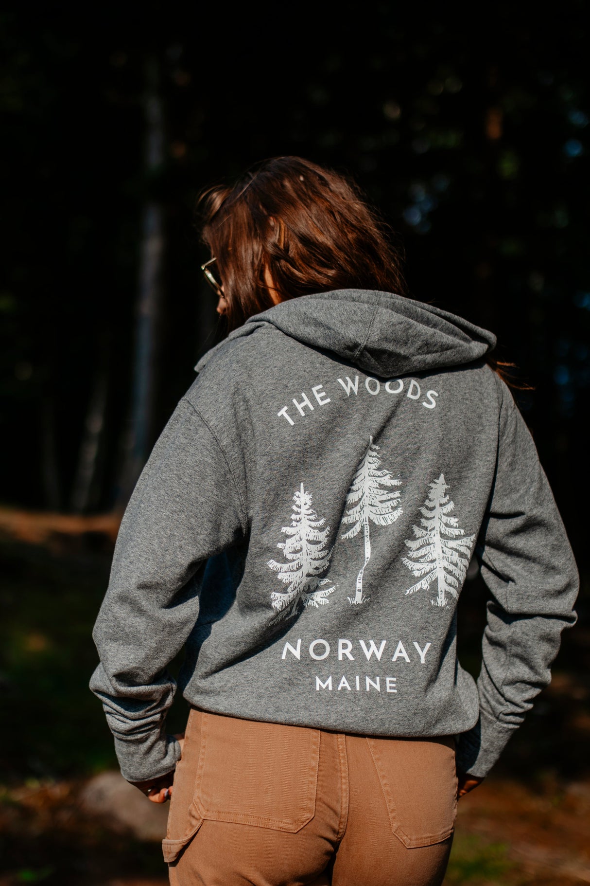 The Norway Maine Adult Heathered Cotton Zip Hoodie by The Woods Maine®