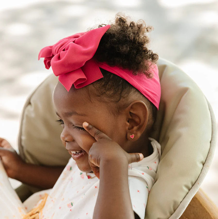 Neon Pink Gold Stud Earrings - Pip Pop Post