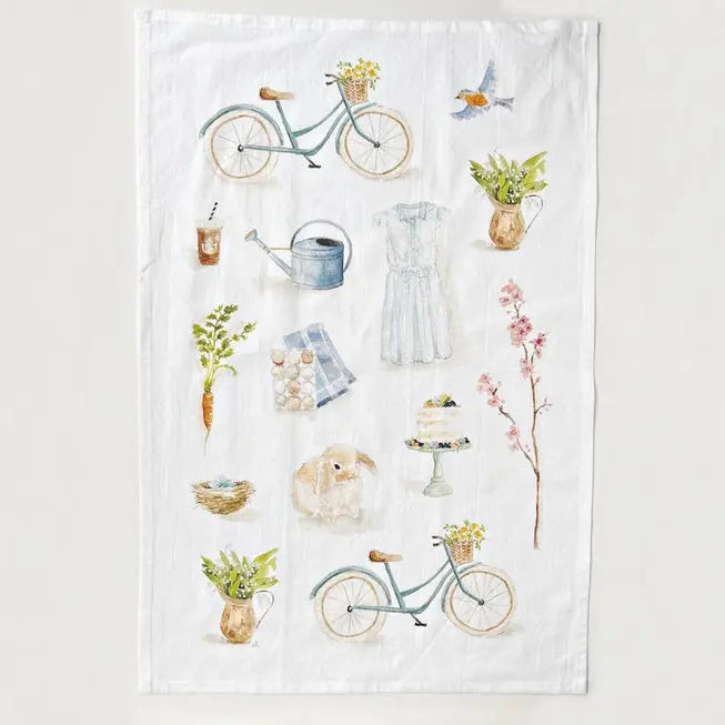 Springtime Tea Towel - emily lex studio - The Woods Maine