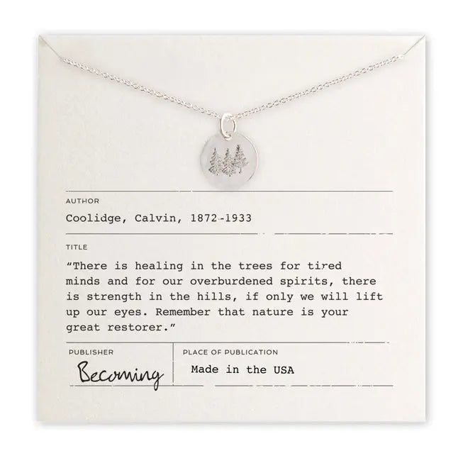 Three Trees Silver Necklace - Becoming Jewelry - The Woods Maine