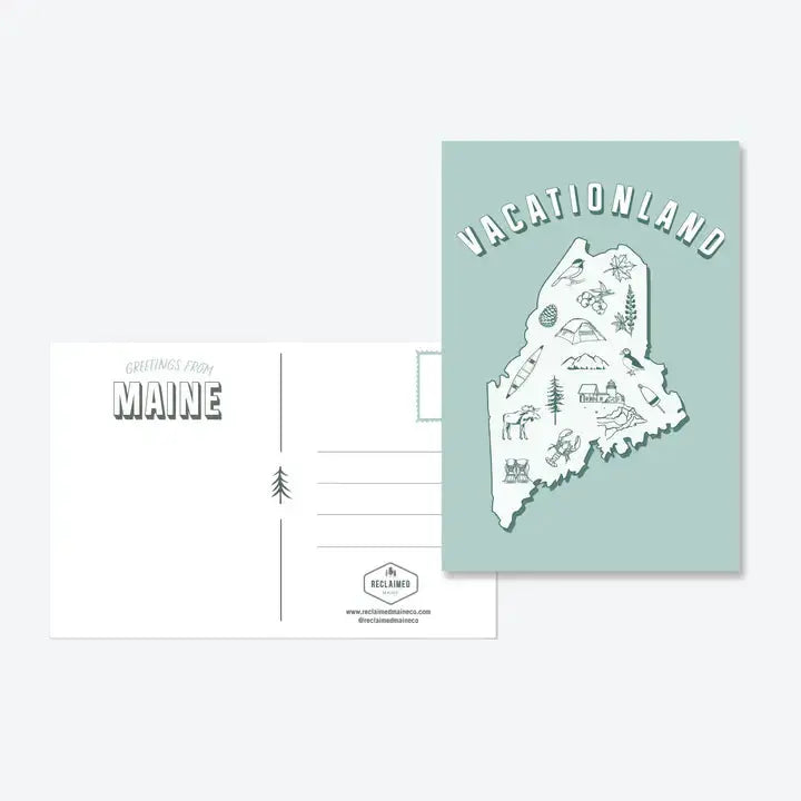 Vacationland Post Card - Reclaimed Maine - The Woods Maine