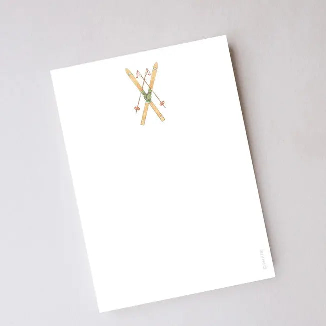 Vintage Skis Notepad - Sara Fitz - The Woods Maine