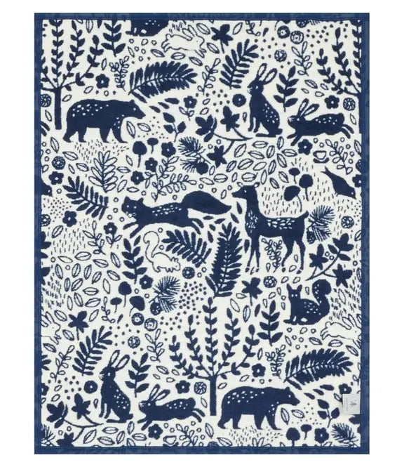 Whimsical Woods Navy Mini Blanket - Chappy Wrap - The Woods Maine