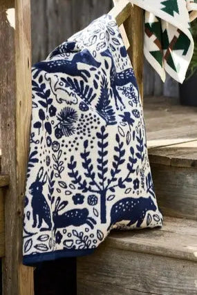 Whimsical Woods Navy Mini Blanket - Chappy Wrap - The Woods Maine