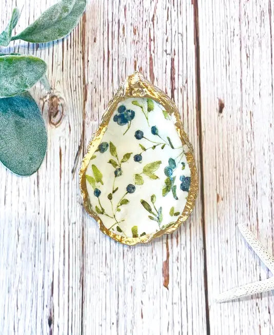Wild Maine Blueberries Oyster Trinket Dish - Alison Brooke Designs | Handmade in Maine - The Woods Maine