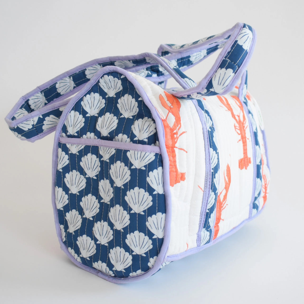 Lobster and Shells Cotton Purse - Sara Fitz