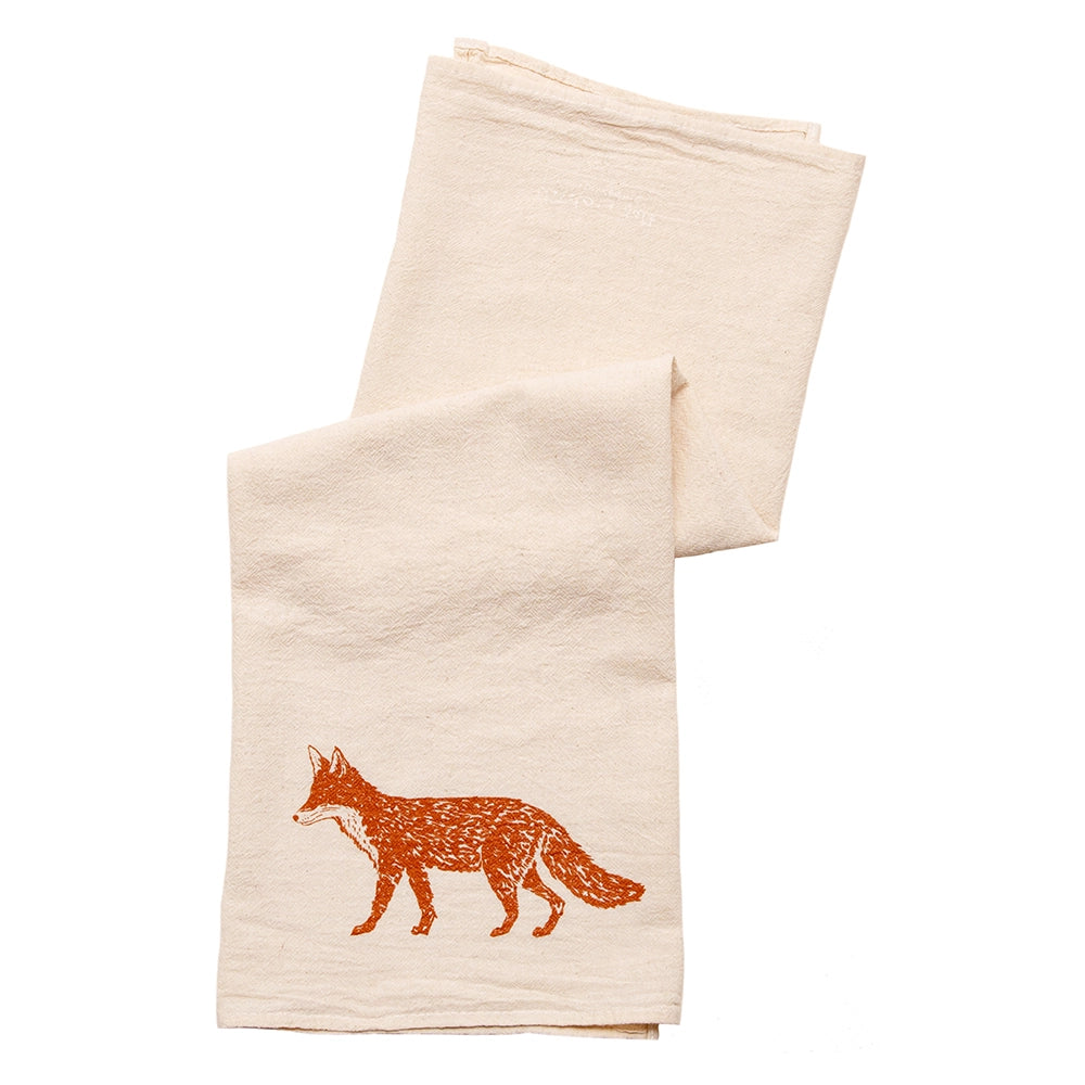Fox 100% Cotton Tea Towel - Cinder + Salt