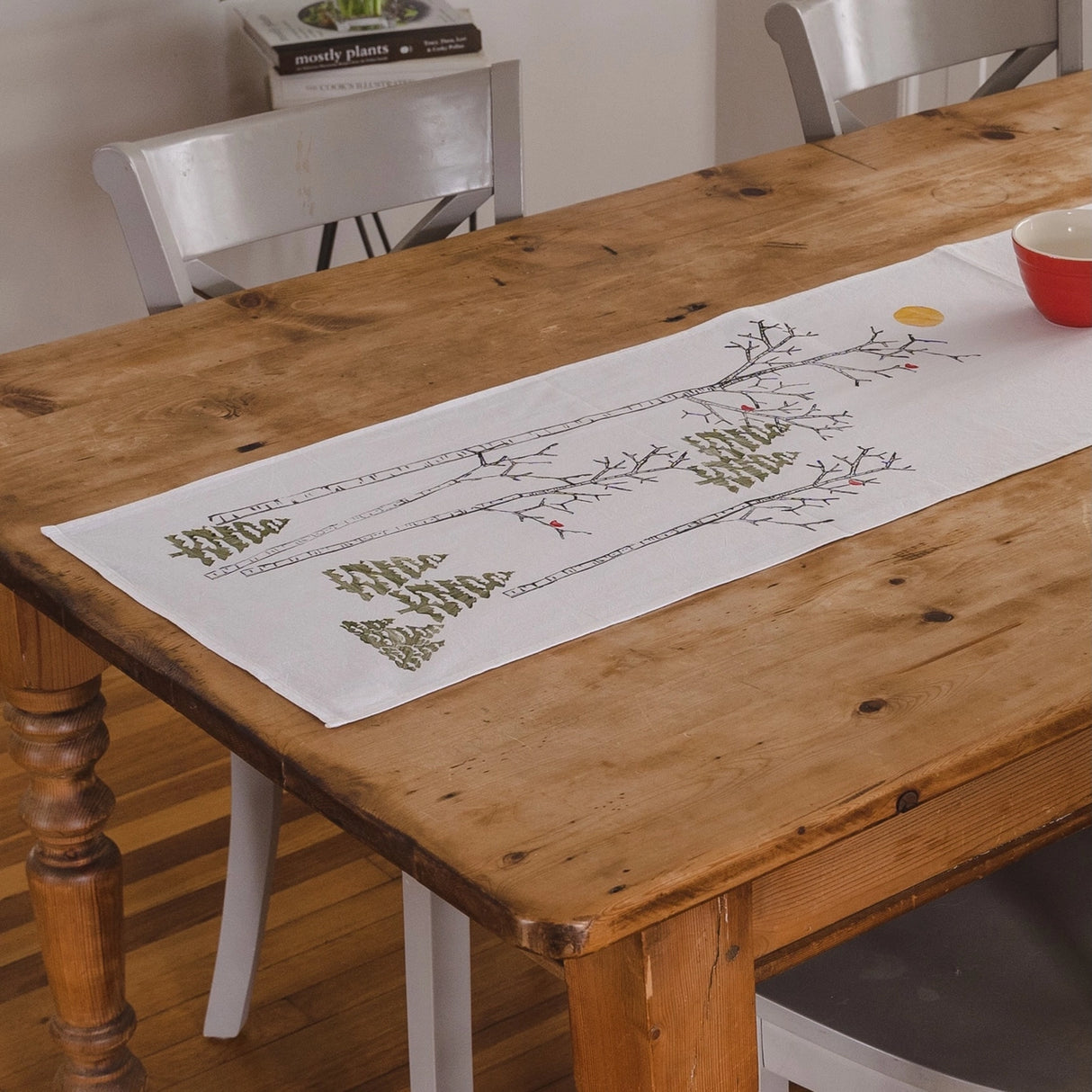 Maine Snowscape Cotton Table Runner - Pretty Flours | MADE IN MAINE