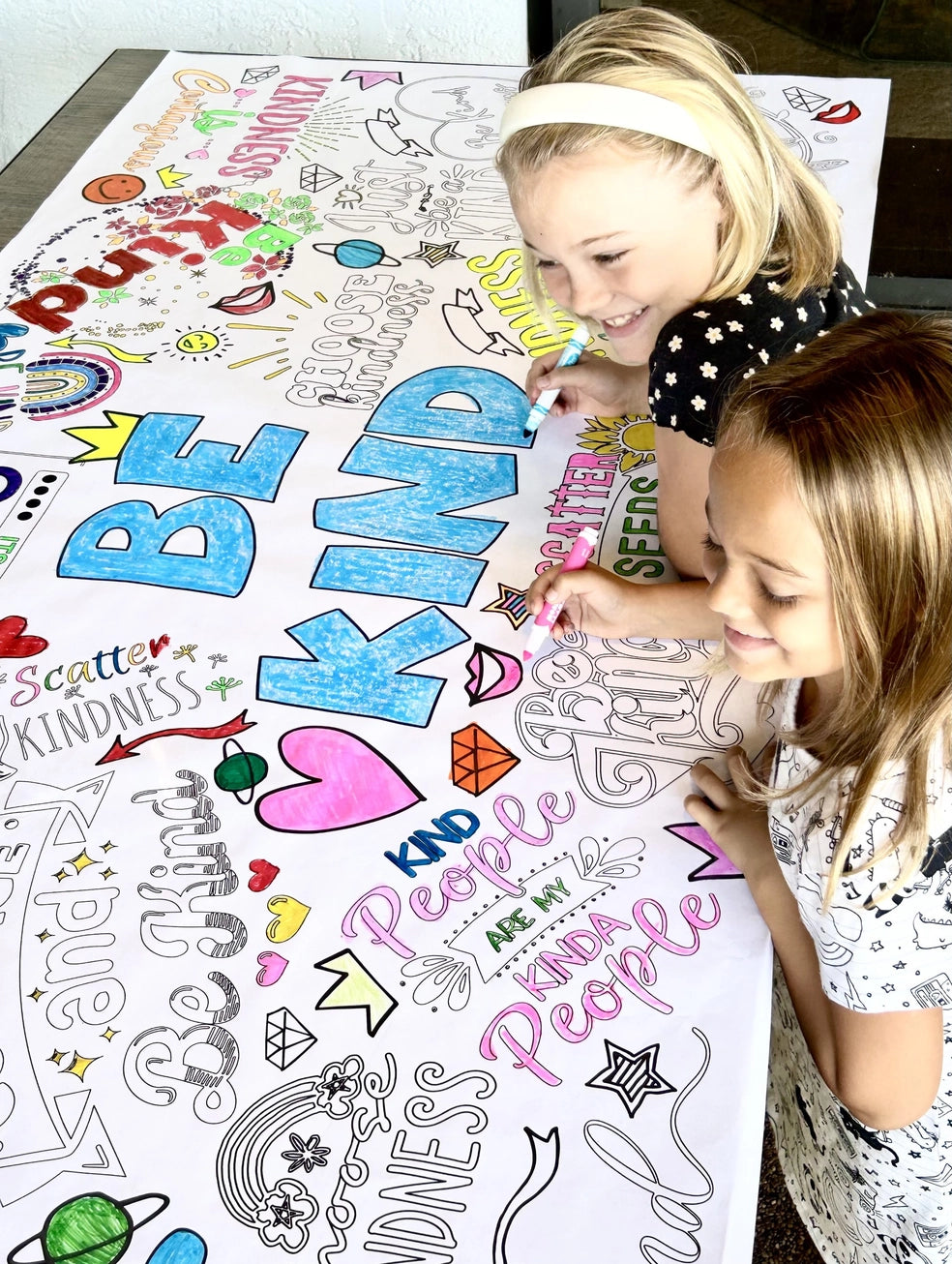 Be Kind Coloring Tablecloth - Creative Crayons Workshop