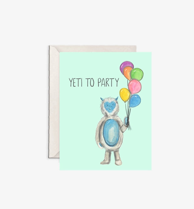 Yeti To Party Birthday Card - Emmy + Olly