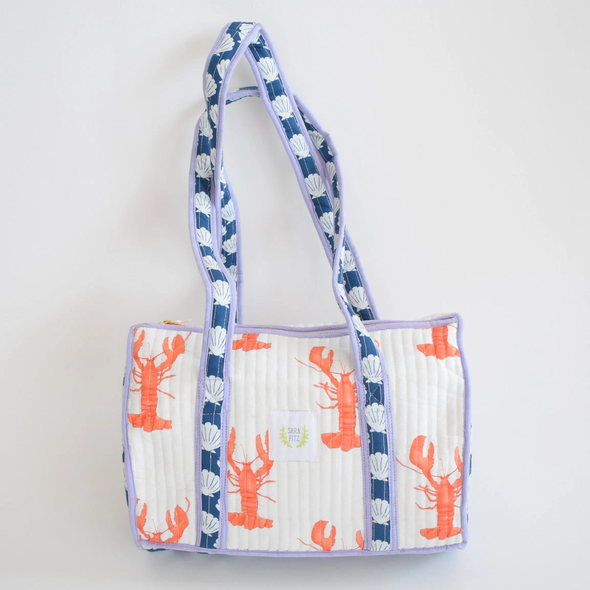 Lobster and Shells Cotton Purse - Sara Fitz