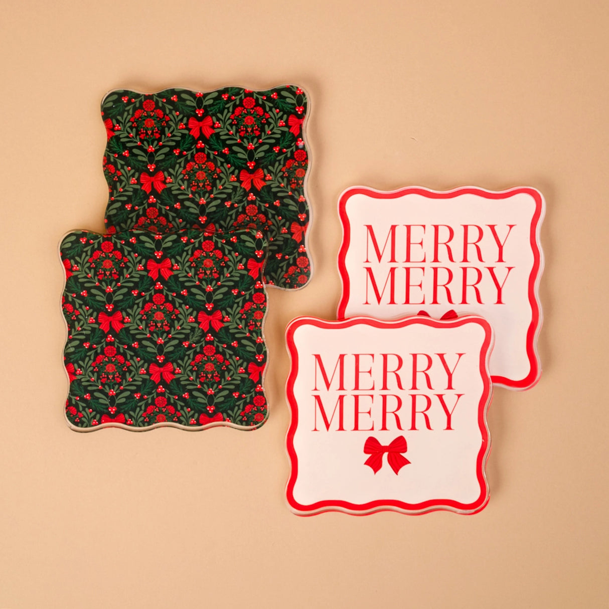 A Merry Moment Table Talk Acrylic Coaster Set - The Darling Effect