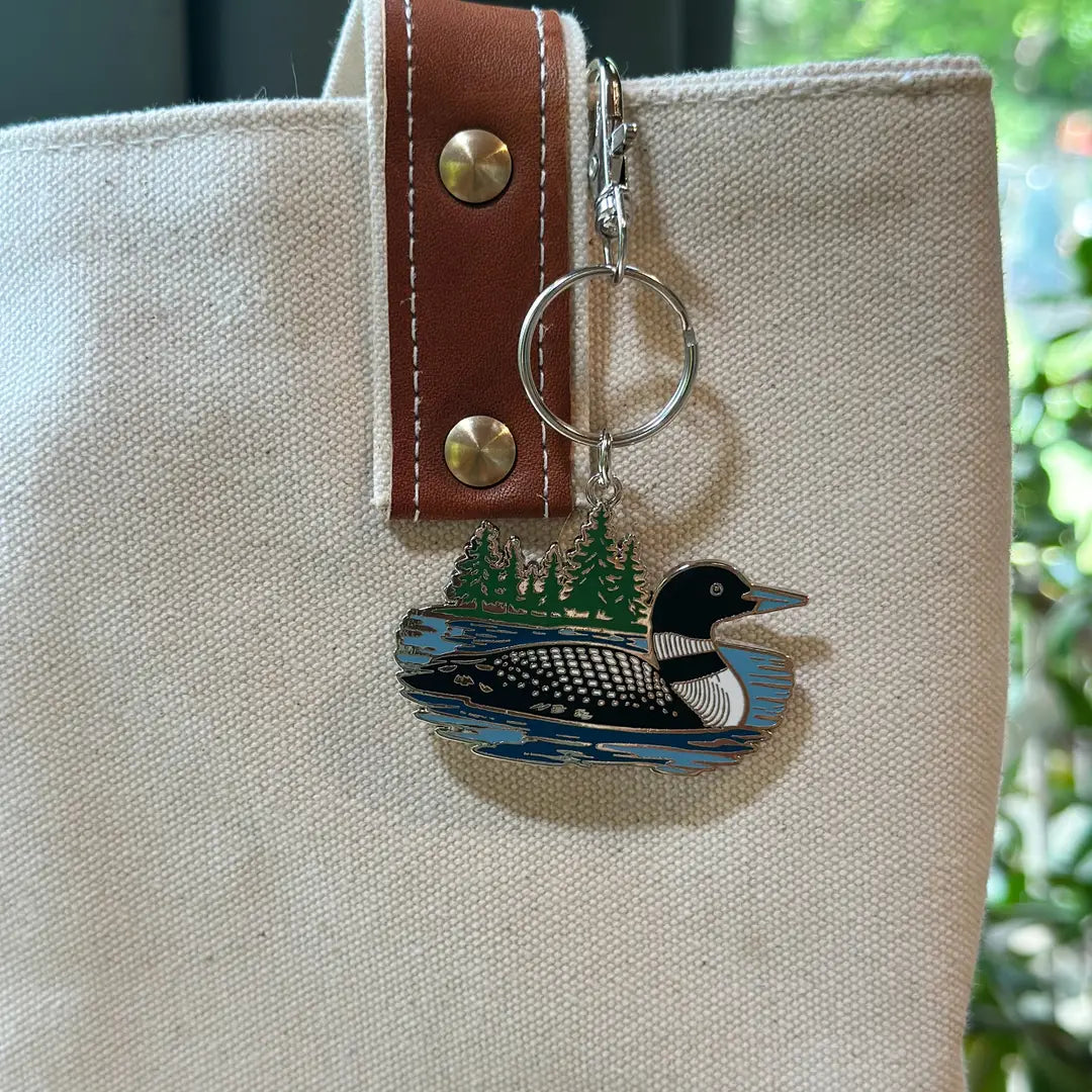 Loon Enamel Keychain - Reclaimed Maine