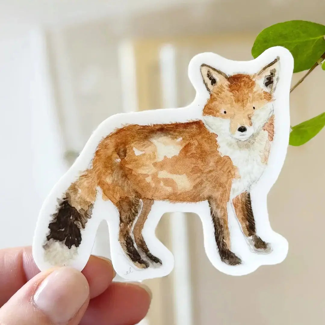 Watercolor Fox Sticker - emily lex studio
