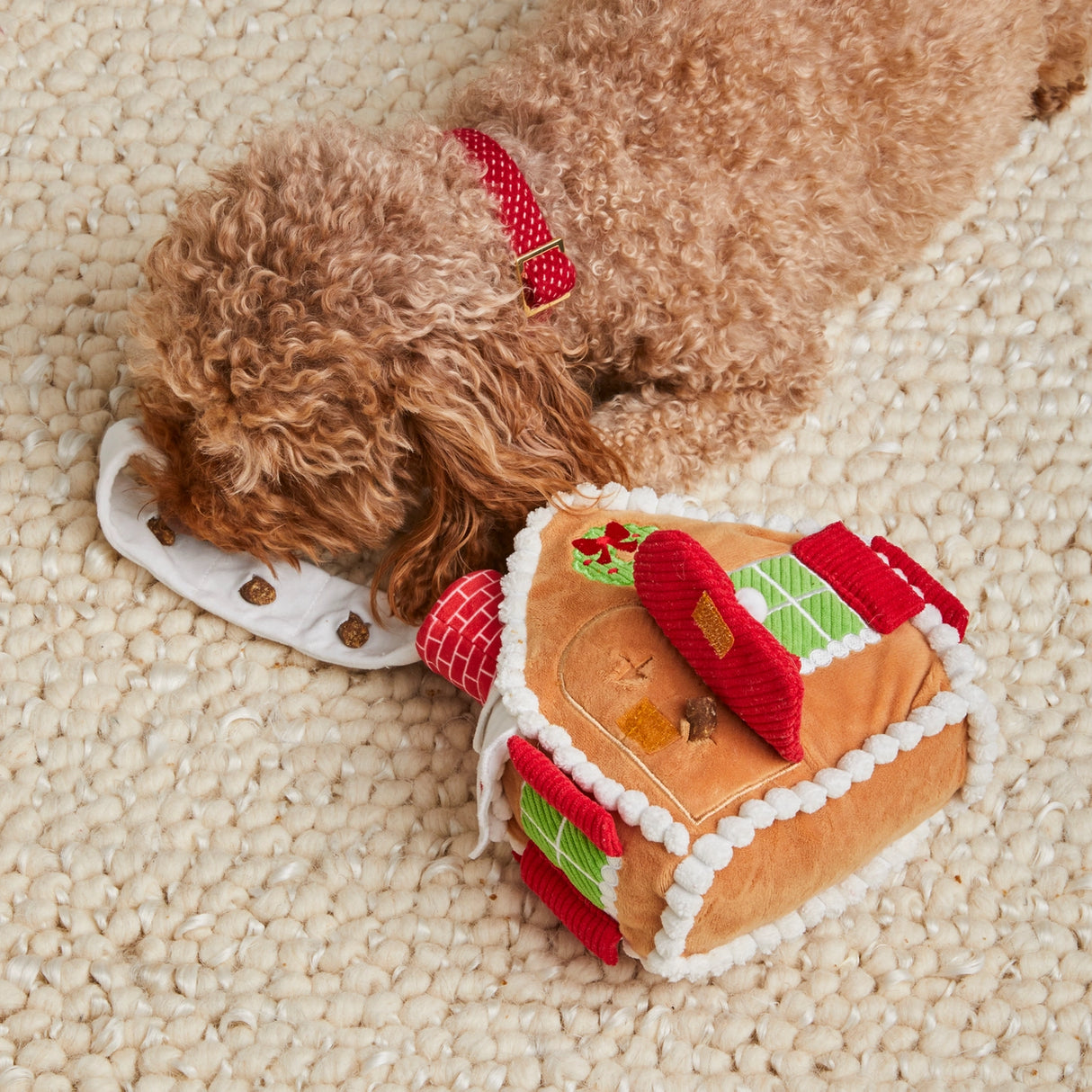 Gingerbread House Interactive Snuffle Holiday Dog Toy - The Foggy Dog