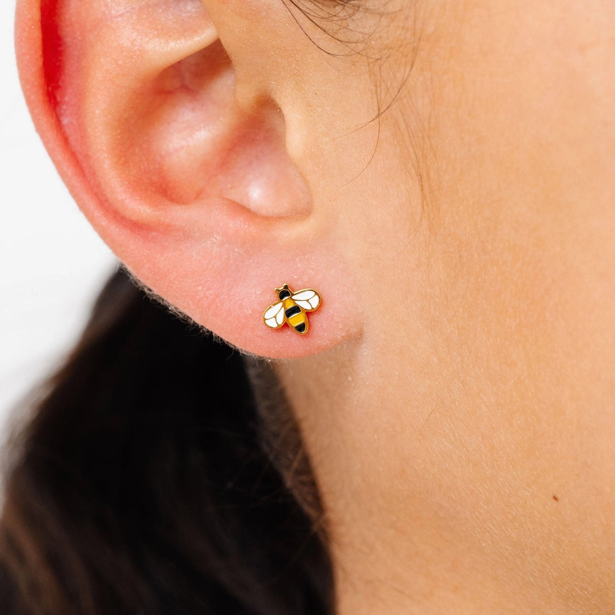 Bee Stud Gold Earrings - Pip Pop Post