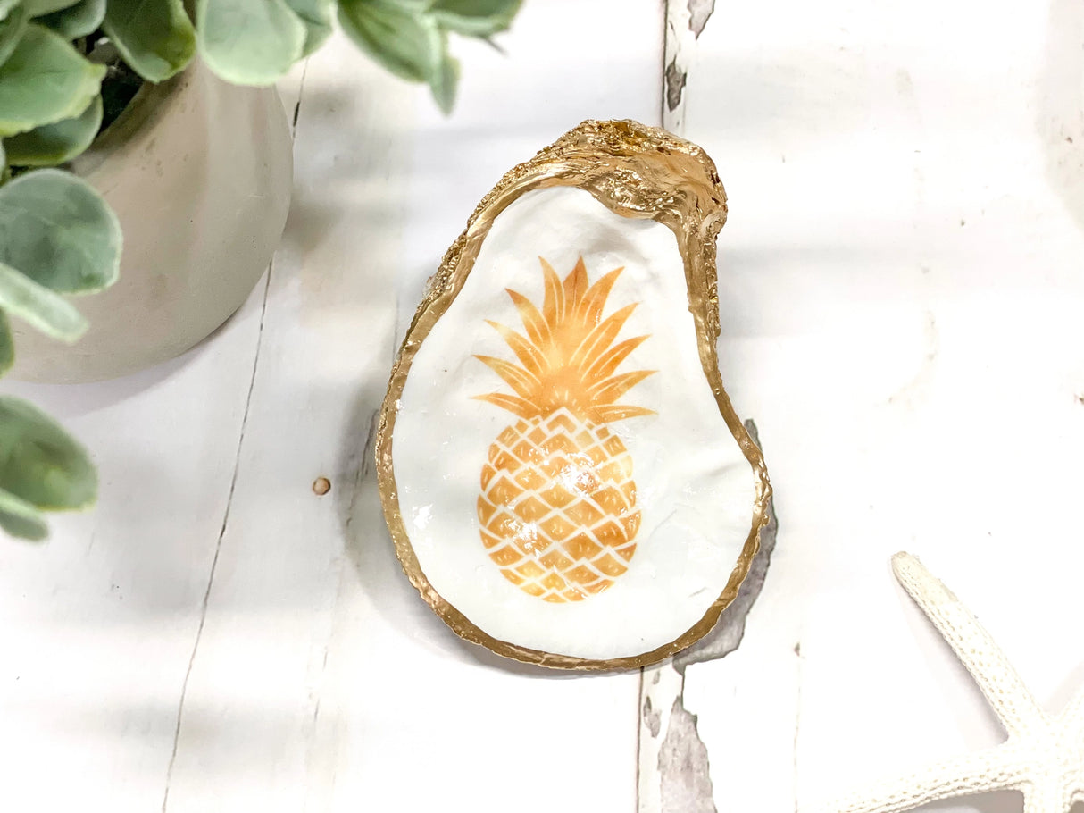 Gold Pineapple Oyster Trinket Dish - Alison Brooke Designs | The Ultimate Host Gift