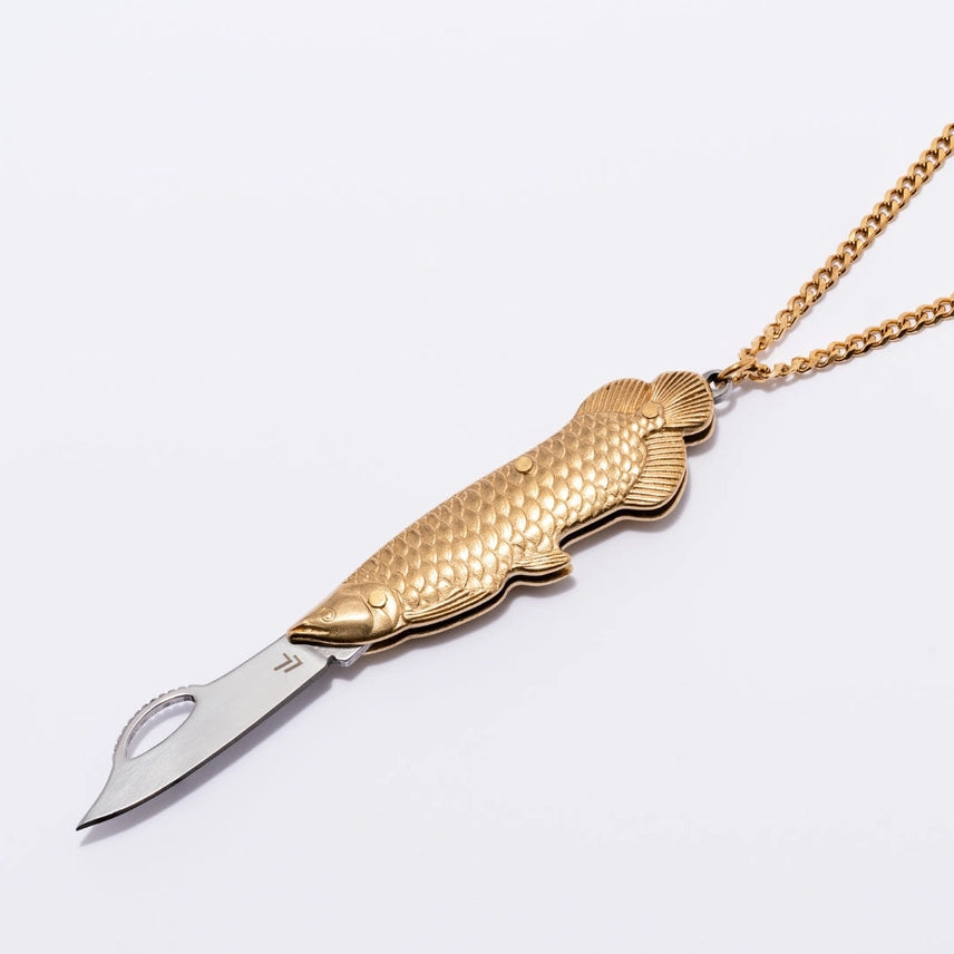 Fish Brass & Steel Utility Safety Necklace - Larissa Loden