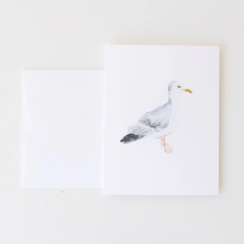 Seagull Watercolor Note Card - Finding Silver Pennies