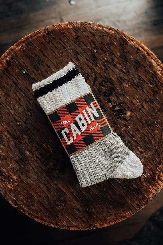 The Upcycled Wool Black Stripe Cabin Sock - Upstate Stock | MADE IN THE USA