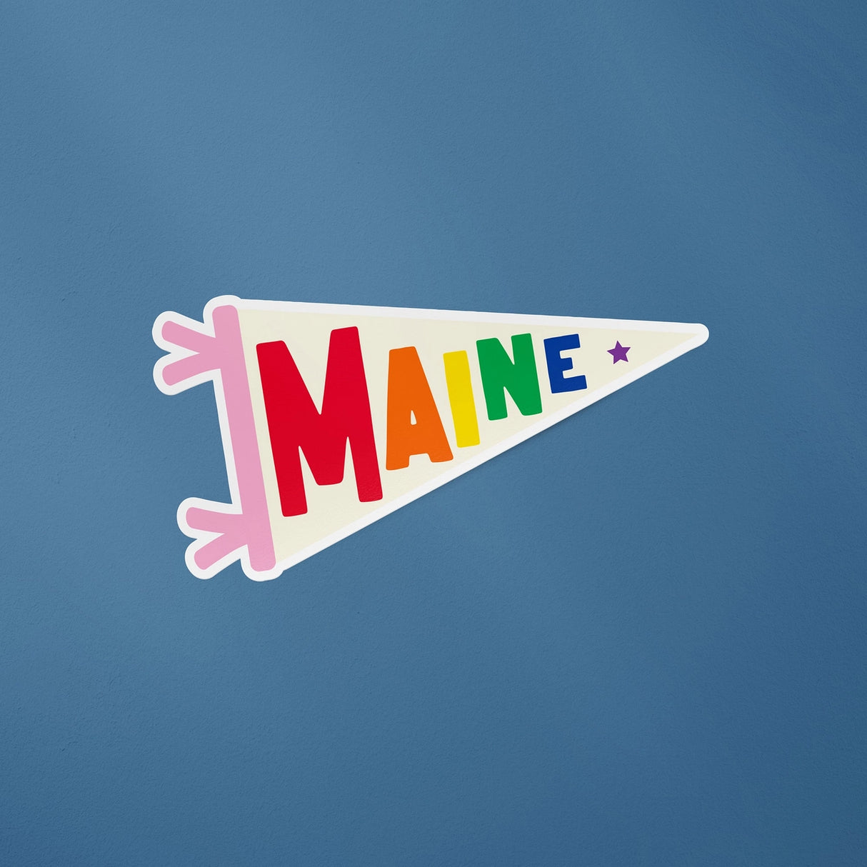 Maine Rainbow Pennant Flag Sticker - Little Something Co.
