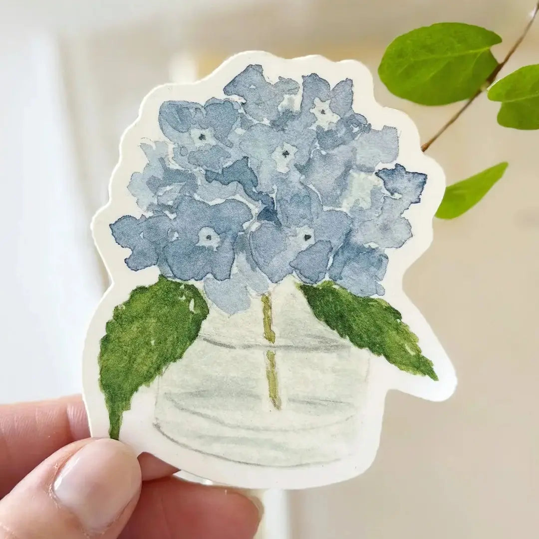 Watercolor Hydrangea Sticker - emily lex studio